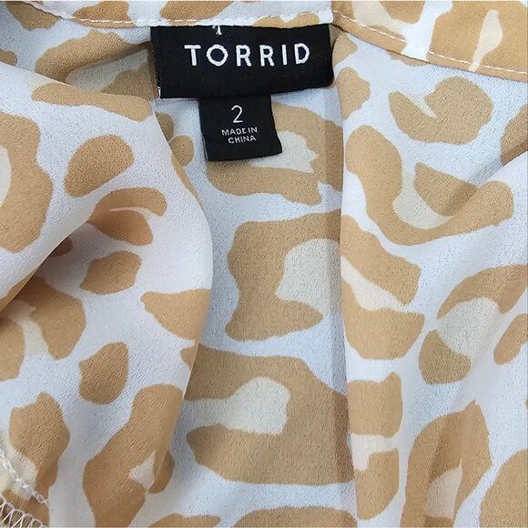 Torrid Georgette Hi-Low Pullover Long Sleeve Animal Print Shirt Plus Size 2 2X - Picture 7 of 10